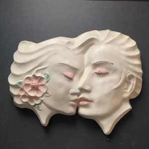 Vintage Couples Chalkware plaque
